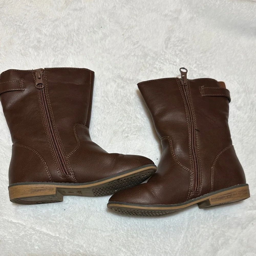 Cat & Jack Brown Leather riding Boots size 11